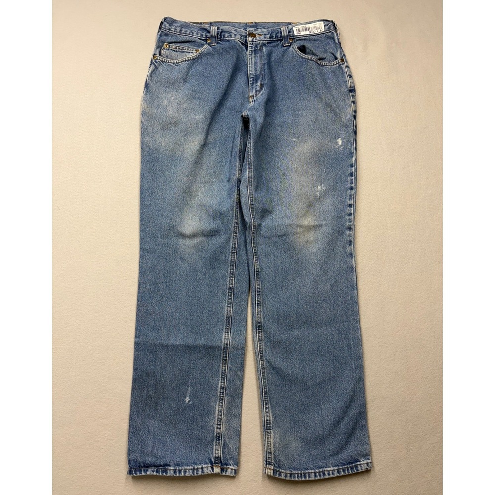 Carhartt Jeans Mens 36x32 Blue Relaxed Fit Straight Leg Workwear Denim EV38